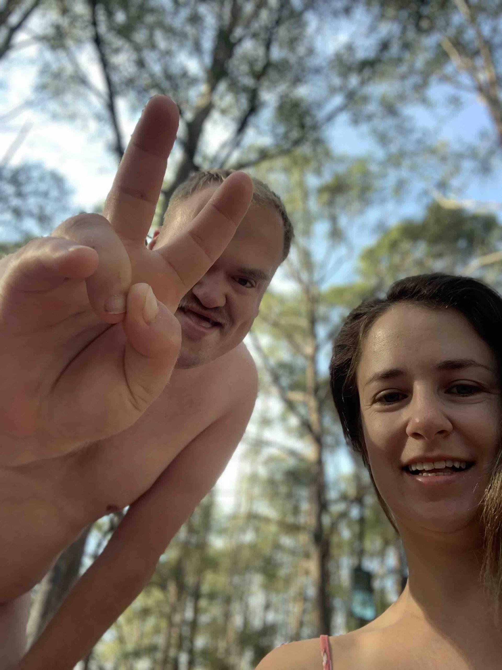 Man and woman taking a selfie