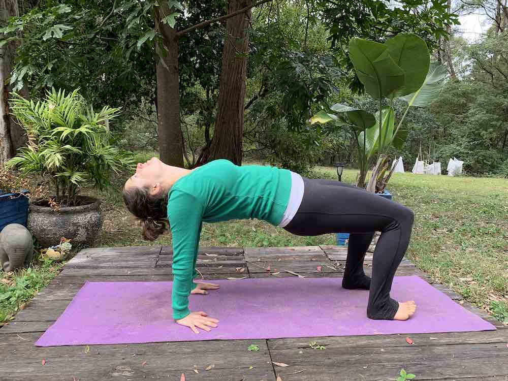Gentle option for Puvottanasana with head back