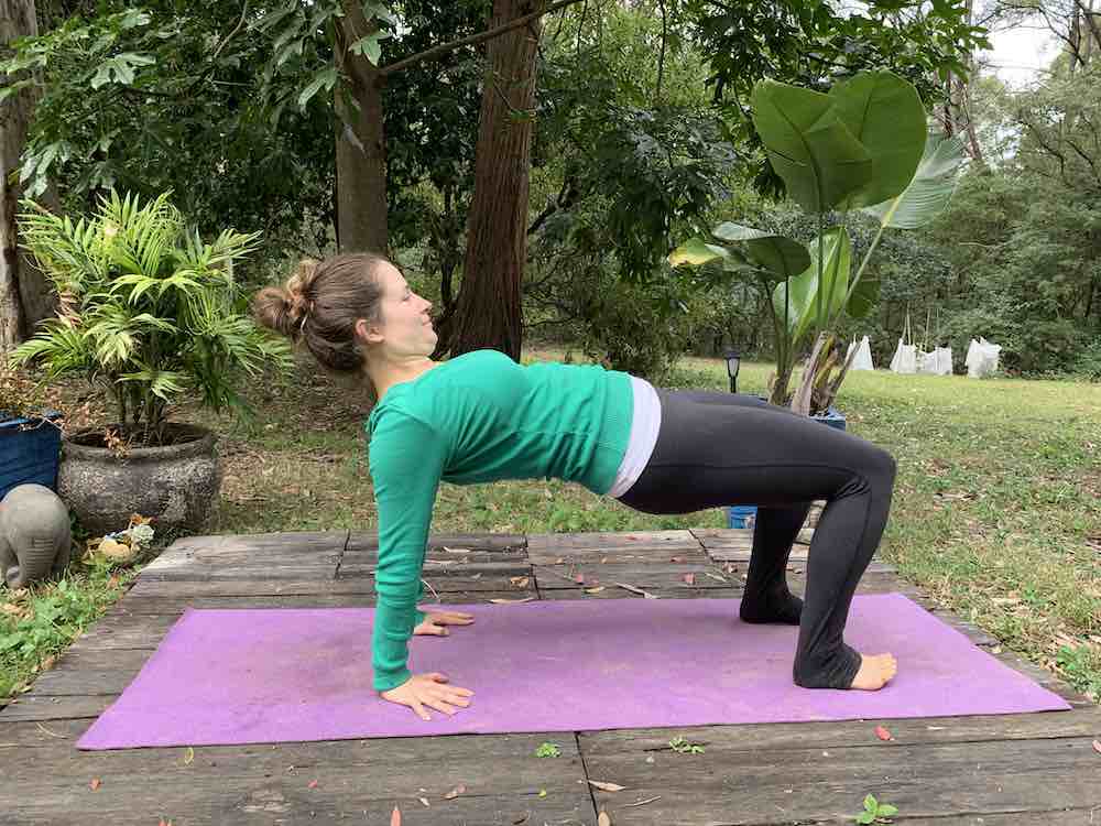Gentle option for Puvottanasana with head looking forward